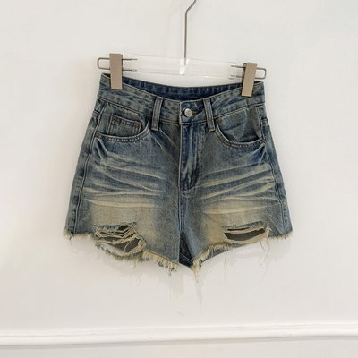 初代美希MEYSIKIM原创 破洞牛仔短裤2026新款女巨好看百搭的裤子