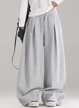 初代美希MEYSIKIM裤子女2025新款秋冬梨形报恩裤运动休闲阔腿卫裤