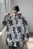 情侣装外套男女秋季印花连帽休闲夹克中性风港风模特J，男装夹克，电商A076