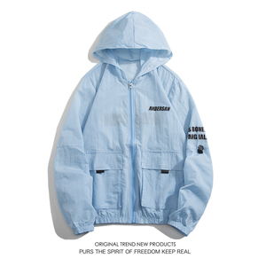 夏季工装外套男超薄冰丝防紫外线情侣防晒衣服白底图1FS19601-P30图片