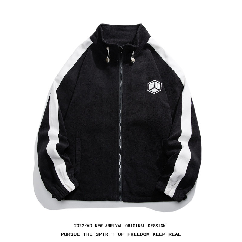 春季刺绣立领夹克外套男女潮流港风情侣棒球服白底图1JK20666-P80,男装夹克,电商A076