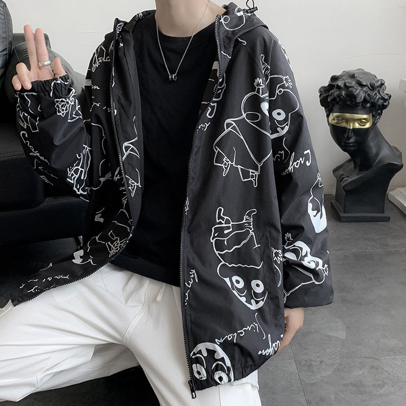 卡通蜡笔小新情侣款外套男女秋季中性风夹克风衣模特13J图片