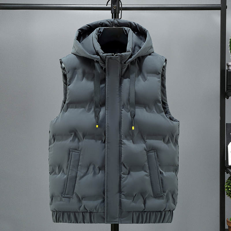 秋冬季羽绒棉马甲男士工装可拆卸帽加厚保暖背心外套MJ2318-特P70，男装背心/马甲，电商A076