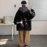 假两件连帽工装外套港风中性风宽松夹克ins新款2J，男装夹克，电商A076