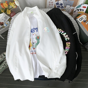 夹克服秋季男女夜光反光外套宽松港风中性风摆拍17J图片