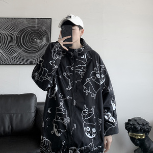 卡通蜡笔小新情侣款外套男女秋季中性风夹克风衣模特12J