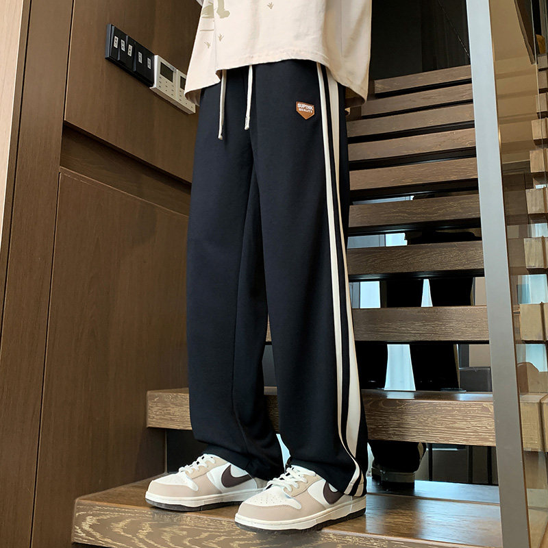 美式潮牌直筒运动裤男士春秋条纹宽松百搭休闲长裤CK271-特P30，女装休闲裤，电商A076