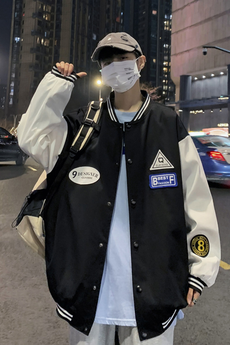情侣棒球服男女秋季薄款外套潮流学院风夹克港风模特3JK60013-P40,男装夹克,电商A076