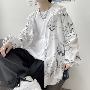 卡通蜡笔小新情侣款外套男女秋季中性风夹克风衣模特7J