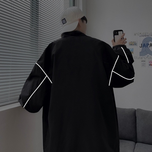 夹克秋季服男女白墙夜光反光外套薄款港风中性风男28J图片