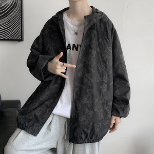 秋装情侣款港风外套男女秋季中性风反光夹克夜光模特9J图片
