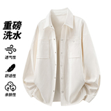 休闲风长袖衬衫男宽松透气翻领工装衬衣外套潮流款26020-特P55，男装衬衫，电商A076