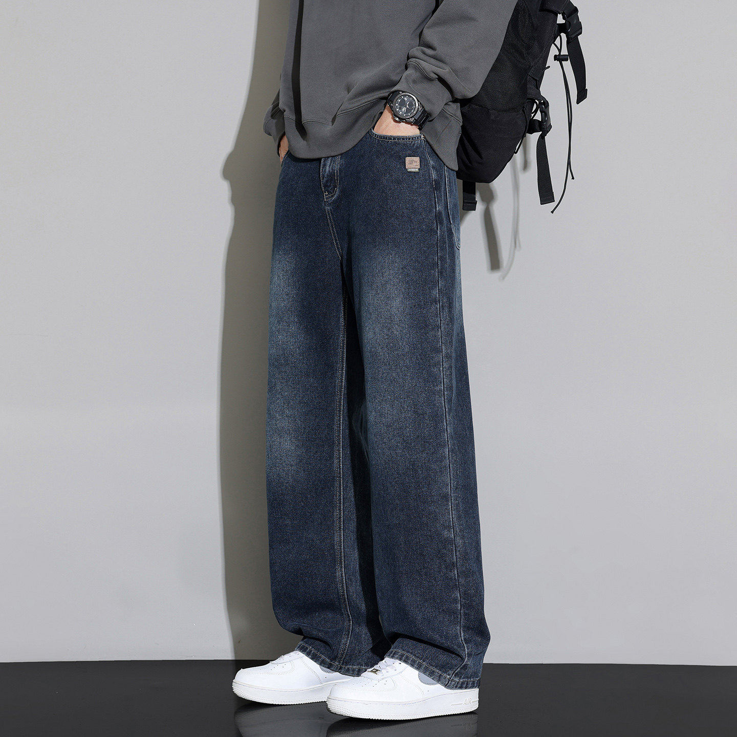 美式风复古直筒牛仔裤男士宽松阔腿百搭休闲长裤NZ9321-特P47，男装牛仔裤，电商A076