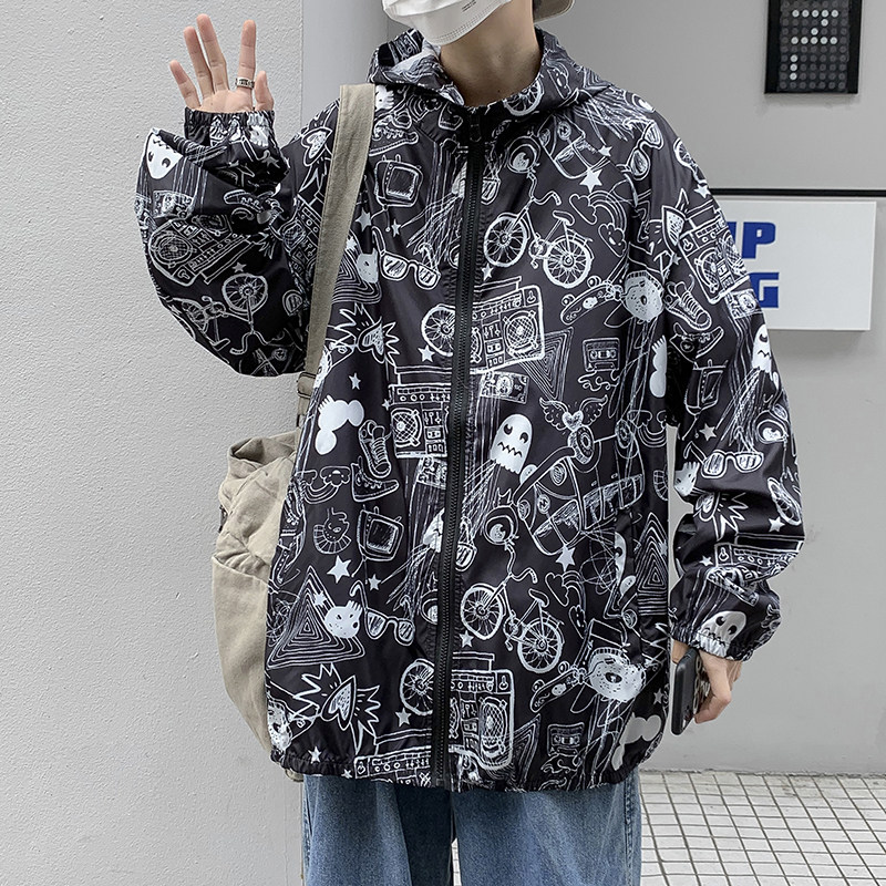 夏季冰丝外套男女情侣超薄款防紫外线防晒衣港风模特1FS9061-P25图片