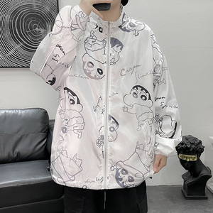 秋冬季夹克男女港风模特卡通反光外套中性风夜光立领5J图片
