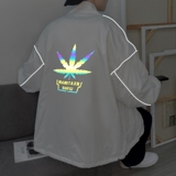 秋冬季夹克衣服外套男女港风反光夜光外套立领12J，男装夹克，电商A076