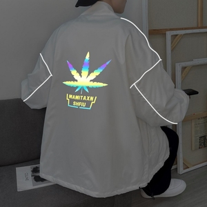 秋冬季夹克衣服外套男女港风反光夜光外套立领12J