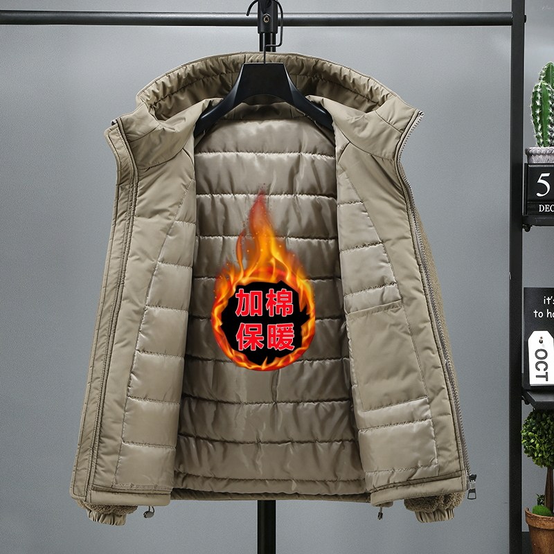2025冬季新款连帽羊羔绒棉服男装时尚保暖棉衣外套MY8116-特P100,男装棉衣,电商A076