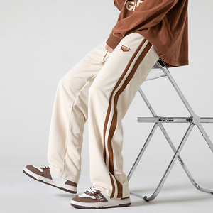 青春活力侧边条纹拼接运动裤男宽松直筒休闲长裤潮牌CK271-特P30，女装休闲裤，电商A076