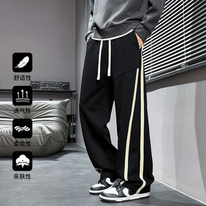2025春秋季新款大码休闲裤直筒条纹卫裤潮流运动裤子CK2578-特P39,男装休闲裤,电商A076