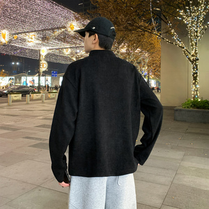 美式风亨利领条纹套头卫衣男潮流百搭宽松长袖上衣WY5508-特P46图片