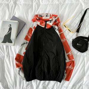 夹克男女秋季新款潮流拼色情侣外套港风摆拍图J图片