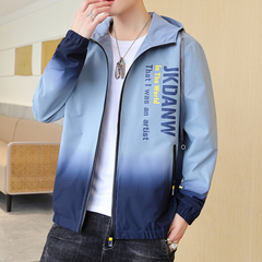 新款夾克男春季潮流連帽外套青少年學生拼色褂子