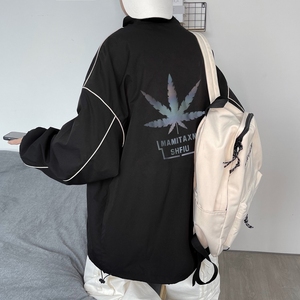 秋冬季夹克衣服外套男女港风反光夜光外套立领41J图片