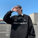2025春秋季新款半开领假两件衬衫领条纹短袖POLO衫1WY5501A-特P52，男装Polo衫，电商A076