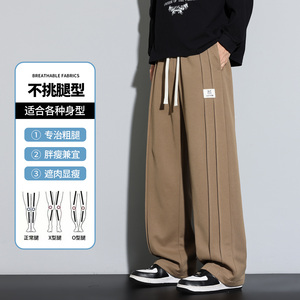 运动卫裤男春秋季新款宽松直筒裤潮流百搭休闲裤CK2575-特P35图片