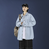 春夏季长袖衬衫男牛仔夹克纯棉衬衣日系外套中性风CY917-P45，男装衬衫，电商A076
