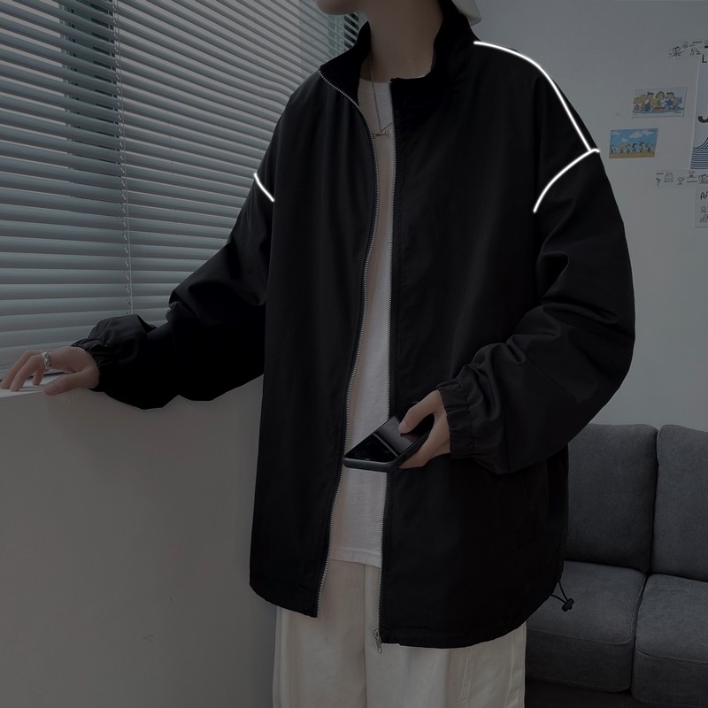 夹克秋季服男女白墙夜光反光外套薄款港风中性风男35J,男装夹克,电商A076