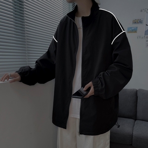 夹克秋季服男女白墙夜光反光外套薄款港风中性风男34J图片