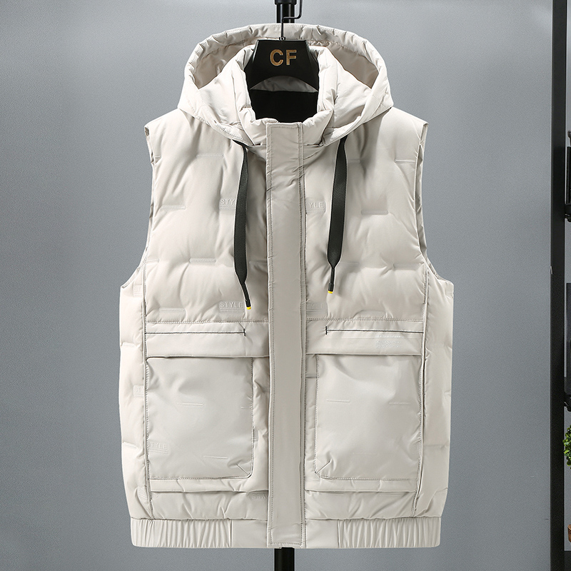 秋冬季羽绒棉马甲男连帽无袖保暖背心外套工装马夹MJ22109-特P70，男装背心/马甲，电商A076