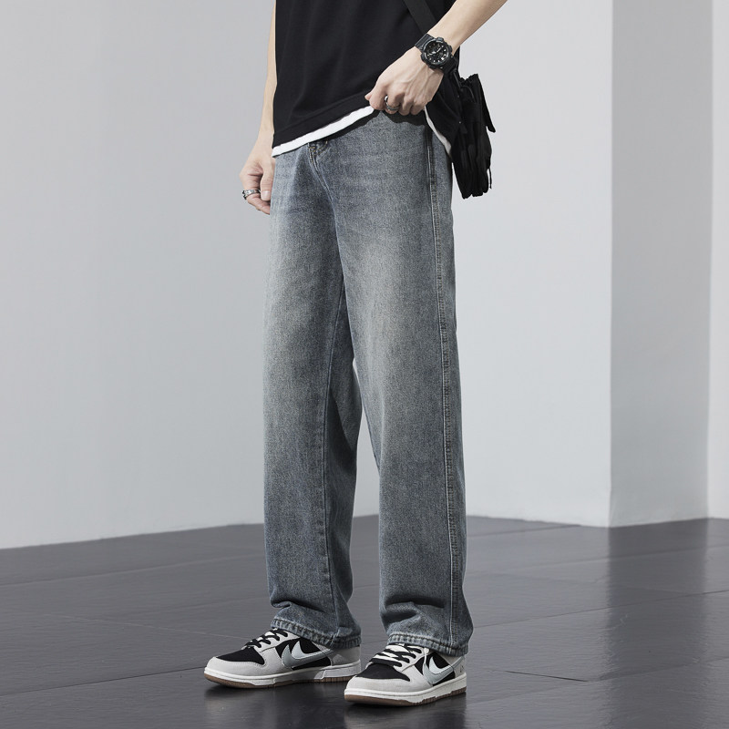 2026新款宽松直筒牛仔裤男士潮牌长裤痞帅裤子NZ9001-特P53，男装牛仔裤，电商A076