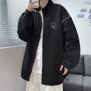 夹克服秋季男女夜光反光外套宽松港风中性风模特摆拍39J图片