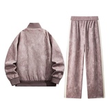 美式复古休闲运动套装男春季宽松立领夹克长裤两件套2507-特P110，男装夹克，电商A076