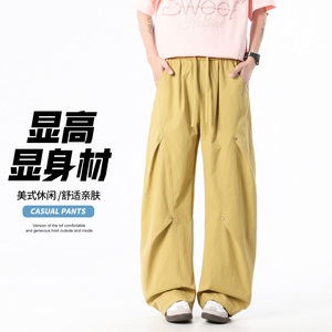 美式风宽松阔腿裤男女休闲裤显高显身材透气长裤CK26013-特P45图片