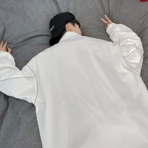 夹克秋季服男女白墙夜光反光外套薄款港风中性风男9J图片