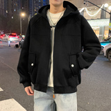 休闲风连帽开衫卫衣男士高级感宽松百搭潮流上衣外套WY5510-特P70，女装短外套，电商A076