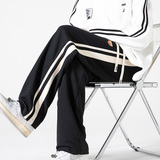 青春活力侧边条纹拼接运动裤男宽松直筒休闲长裤潮牌CK271-特P30，女装休闲裤，电商A076