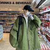 假两件外套男春季大码工装夹克冲锋衣港风模特2JK60011-特P30，男装夹克，电商A076