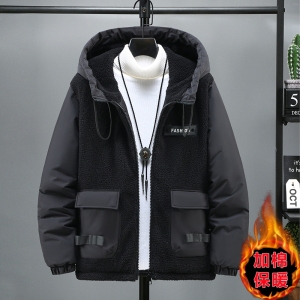 羊羔绒棉衣冬季工装新款棉袄男士连帽加厚保暖棉服MY8119-特P95图片