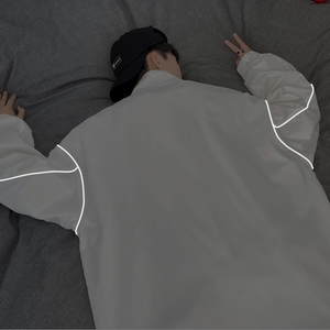 夹克秋季服男女白墙夜光反光外套薄款港风中性风男39J图片