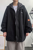 假两件连帽工装外套港风中性风宽松夹克ins新款7J，男装夹克，电商A076