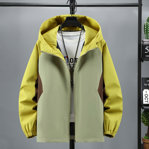 2026春秋季新款连帽撞色拼接夹克外套男宽松休闲百搭1JK8066-P48，男装夹克，电商A076