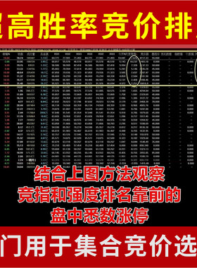 超高胜率集合竞价排序选股指标