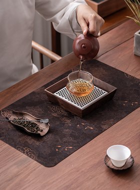 云纱茶席国风中式主人席禅意防滑茶巾干泡茶垫茶桌茶旗布隔热防烫