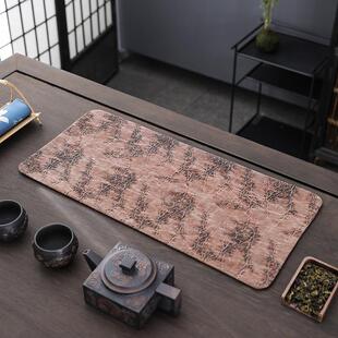 禅意柞蚕丝香云纱茶席复古老料真蚕丝茶道桌旗防水干泡隔热垫 中式