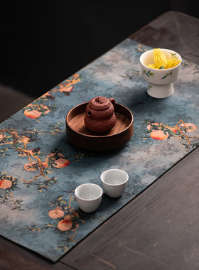 新中式禅意茶席茶桌布垫香云纱防水茶旗垫子桌旗小茶台吸水茶杯垫